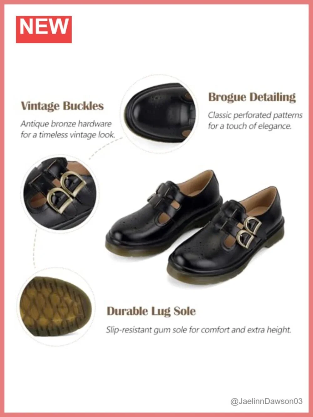 Chunky Platform Mary Janes T-Strap Loafers Faux Leather Round Toe